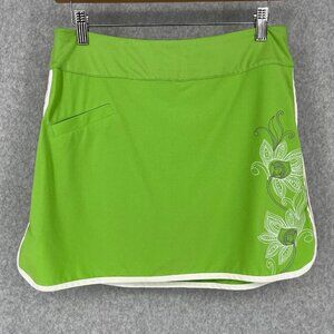Athleta Womens Swift Zip Golf Tennis Skort Size 8 Green White Preppy Pockets EUC